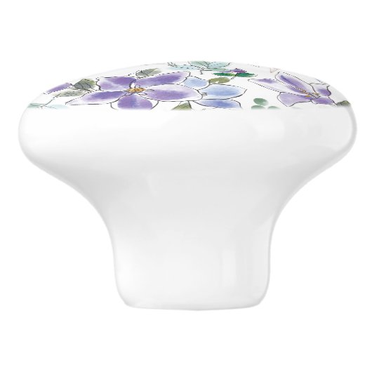 紫花エレガント模様引き出し セラミックノブ (側面)