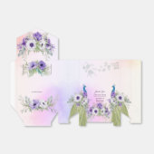 紫花クジャク結婚式の引き出物贈り物 フェイバーボックス (折り畳みなし)