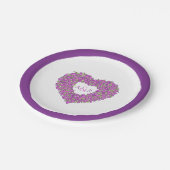 紫花チュー結婚リップハートブーケモノグラム ペーパープレート (アングル)
