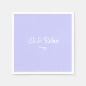 紫花パーソナライズされた花 スタンダードカクテルナプキン (正面)