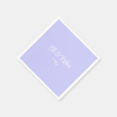 紫花パーソナライズされた花 スタンダードカクテルナプキン (角)