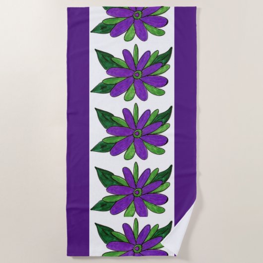 紫花ビーチタオル ビーチタオル (正面)