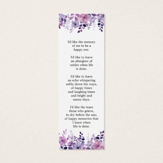 紫花写真葬祭記念しおり (裏面)