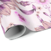 紫花柄 ラッピングペーパー (ロールコーナー)