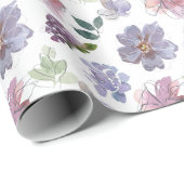 紫花柄 ラッピングペーパー (ロールコーナー)