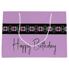 紫花柄 ラージペーパーバッグ