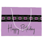 紫花柄 ラージペーパーバッグ (裏面)