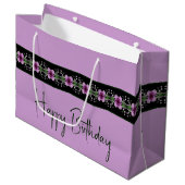 紫花柄 ラージペーパーバッグ (正面アングル)