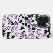 紫花柄 iPhoneケース (裏面横)