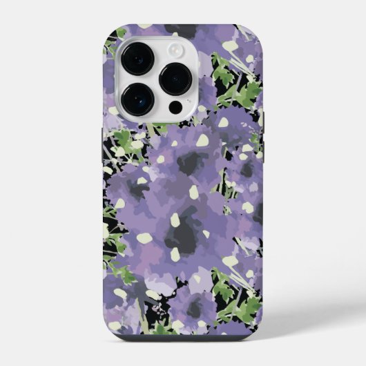 紫花柄 iPhoneケース (裏面)
