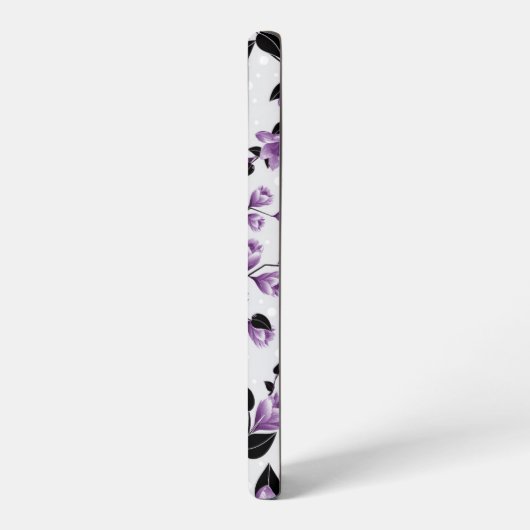 紫花柄 SAMSUNG GALAXYケース (左側面)