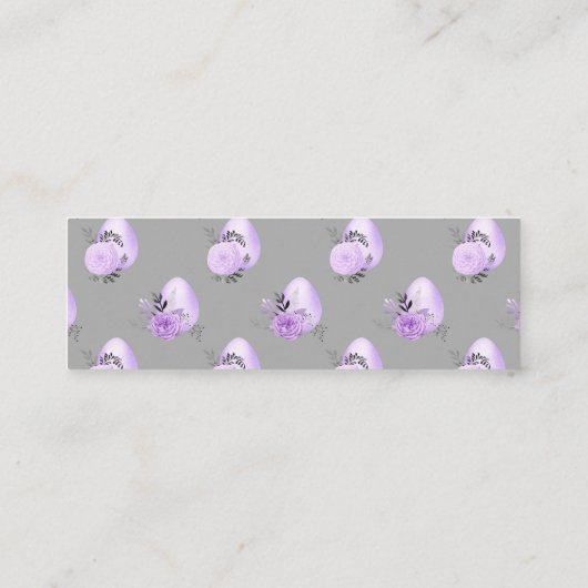 紫花植物カラフルイースターエッグスタイル スキニー名刺 (裏面)