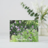 紫花考えのことわざこんにちは ポストカード (スタンド正面)