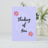 紫花考えの花のカード サンキューカード (スタンド正面)