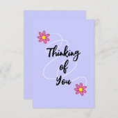 紫花考えの花のカード サンキューカード (正面/裏面)