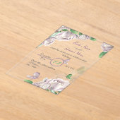 紫花葉根結婚蝶 アクリル招待状 (レイダウン)