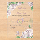 紫花葉根結婚蝶 アクリル招待状 (正面)