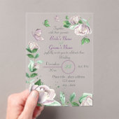 紫花葉根結婚蝶 アクリル招待状 (インサイチュ (ポータブル))