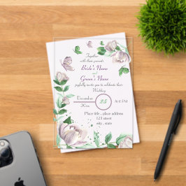 紫花葉根結婚蝶 アクリル招待状