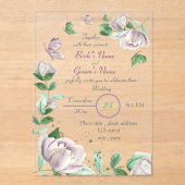 紫花葉根結婚蝶 アクリル招待状 (正面)