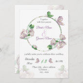 紫花葉根結婚蝶 招待状 (正面/裏面)