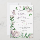 紫花葉根結婚蝶 招待状 (正面)