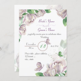 紫花葉白結婚蝶 招待状