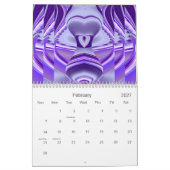 紫花虹の夢 カレンダー (2月 2027)