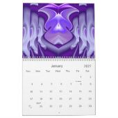 紫花虹の夢 カレンダー (1月 2027)