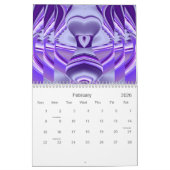 紫花虹の夢 カレンダー (2月 2026)