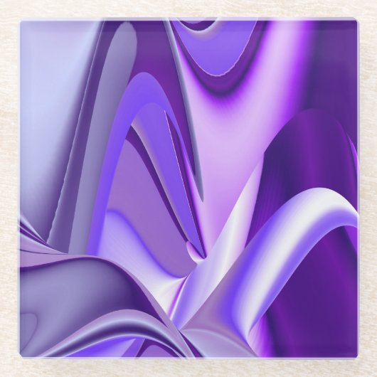 紫花虹の夢 ガラスコースター (正面)