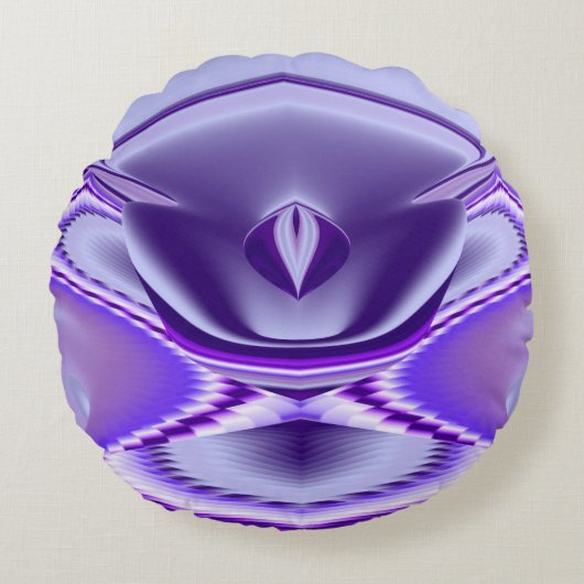 紫花虹の夢 ラウンドクッション (正面)