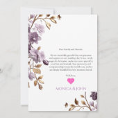 紫花金ゴールド葉サンキューカード サンキューカード (裏面)