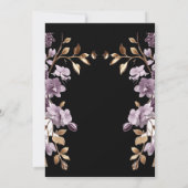 紫花金ゴールド葉ブライダルシャワー 招待状 (裏面)