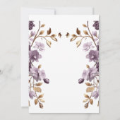 紫花金ゴールド葉ブライダルシャワー 招待状 (裏面)