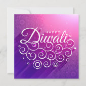 紫花開白熱［赤熱］光を放つくランゴリハッピーディワリ 招待状 (正面)