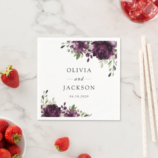 紫花・梅花・ぼほ・フローラ結婚ズ スタンダードカクテルナプキン (インサイチュ)