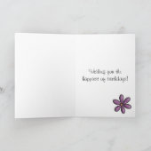 『紫花』誕生日札 カード (内部)