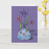 『紫花』誕生日札 カード (黄色い花)