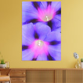 紫芸術的とピンク色の朝顔 キャンバスプリント (インサイチュ (リビング))