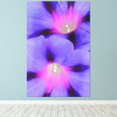 紫芸術的とピンク色の朝顔 キャンバスプリント (インサイチュ (ウッドフロア))