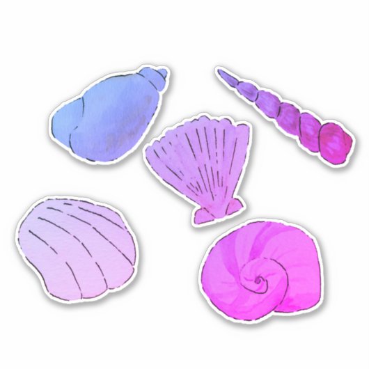 紫芸術的の貝 シール (正面)