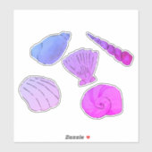 紫芸術的の貝 シール (シート)