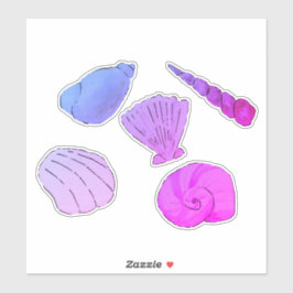 紫芸術的の貝 シール