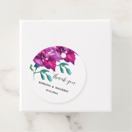 紫芸術的バラ水彩手色彩の鮮やか型 フェイバータグ (インサイチュ)