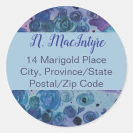 紫芸術的封筒用シールステッカーラベル(20) ラウンドシール