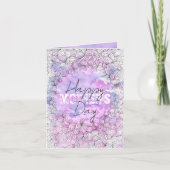 紫芸術的水彩黒墨母の日 カード (正面)