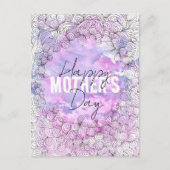 紫芸術的水彩黒墨母の日 ポストカード (正面)