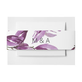 紫芸術的紫バイオレット水彩色 招待状ベリーバンド