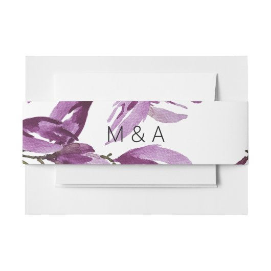 紫芸術的紫バイオレット水彩色 招待状ベリーバンド (正面例)